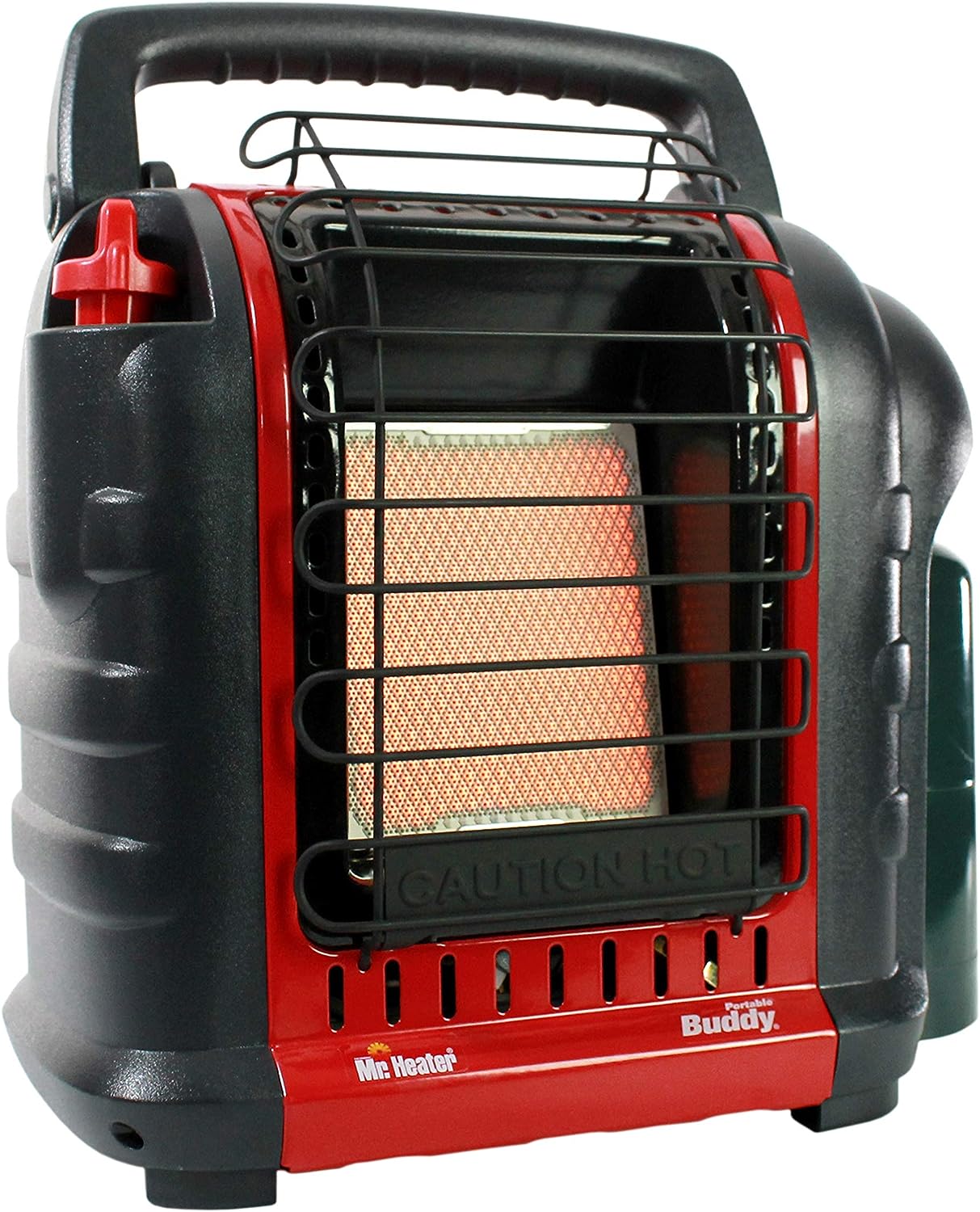Portable Propane Radiant Heater: Mr. Heater F232000 MH9BX Buddy, 4,000-9,000 BTU, Indoor-Safe, Red-Black