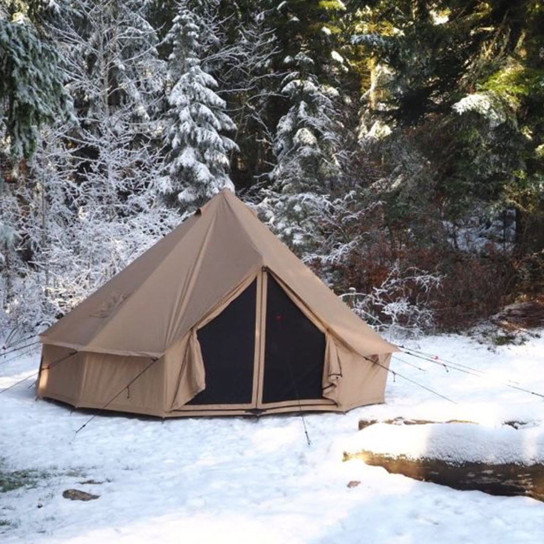 Winter tent with stove: