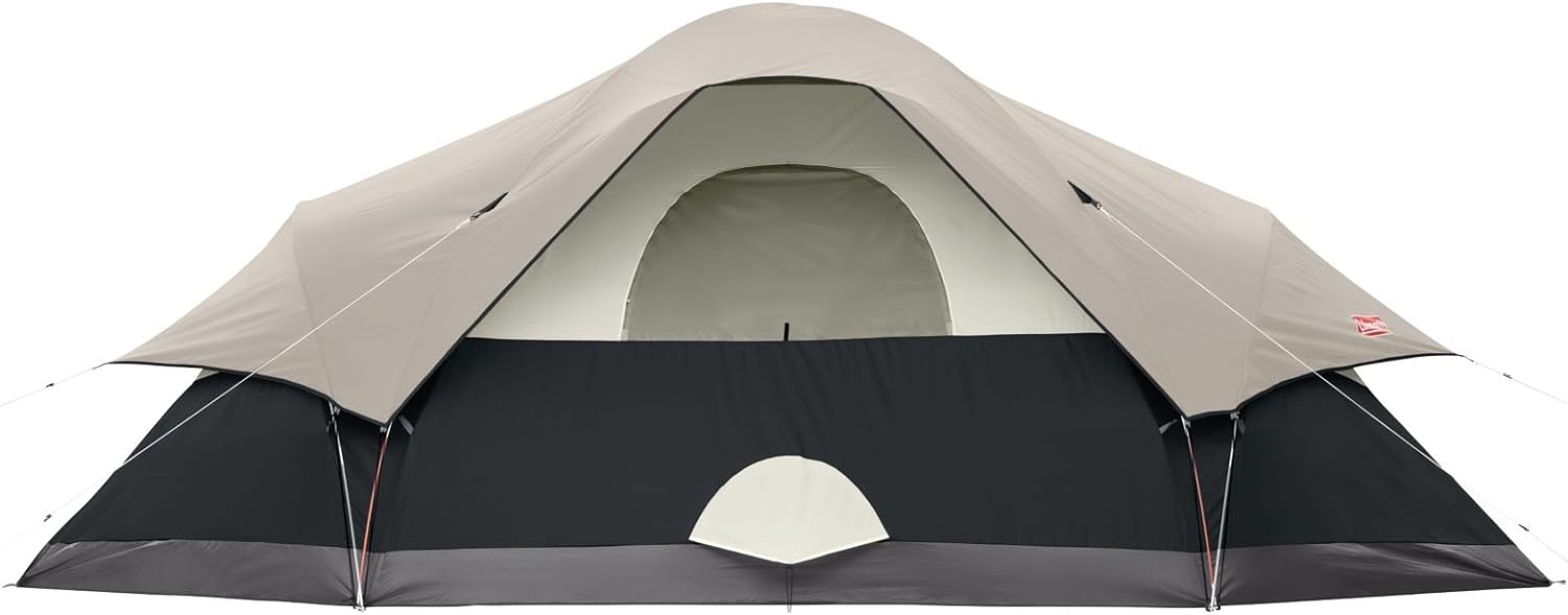 Coleman Red Canyon 8-Person Camping Tent, Weatherproof Family Tent Includes Room Dividers, Rainfly, Adjustable Ventilation, Storage Pockets, Carry Bag, & Quick Setup