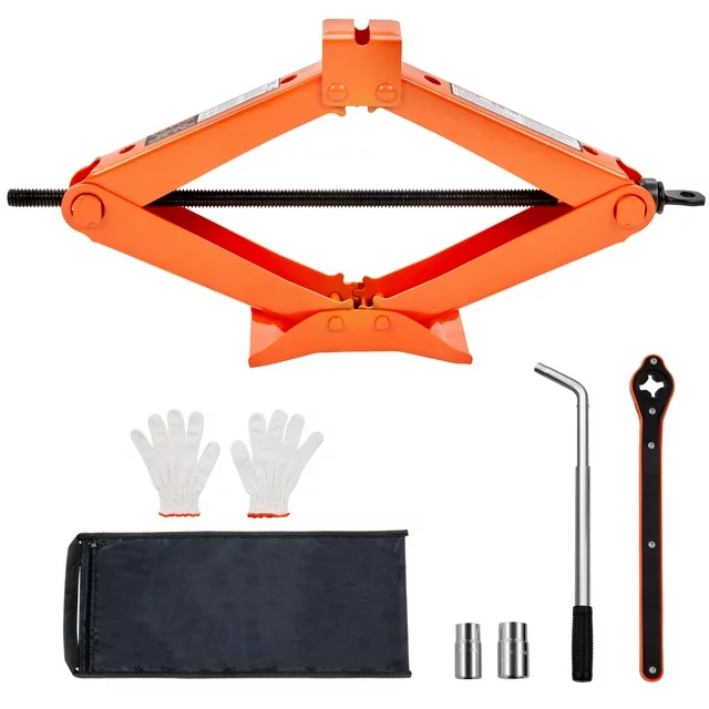 BENTISM Scissor Jack, 2.5 Ton/5512 lbs Scissor Car Jack, 3.7"-17.1" Lifting Range Scissor Lift Jack with Ratcheting Handle and L-Wrench, Portable Tire Jack for Cars Trucks Sedans MPVs
